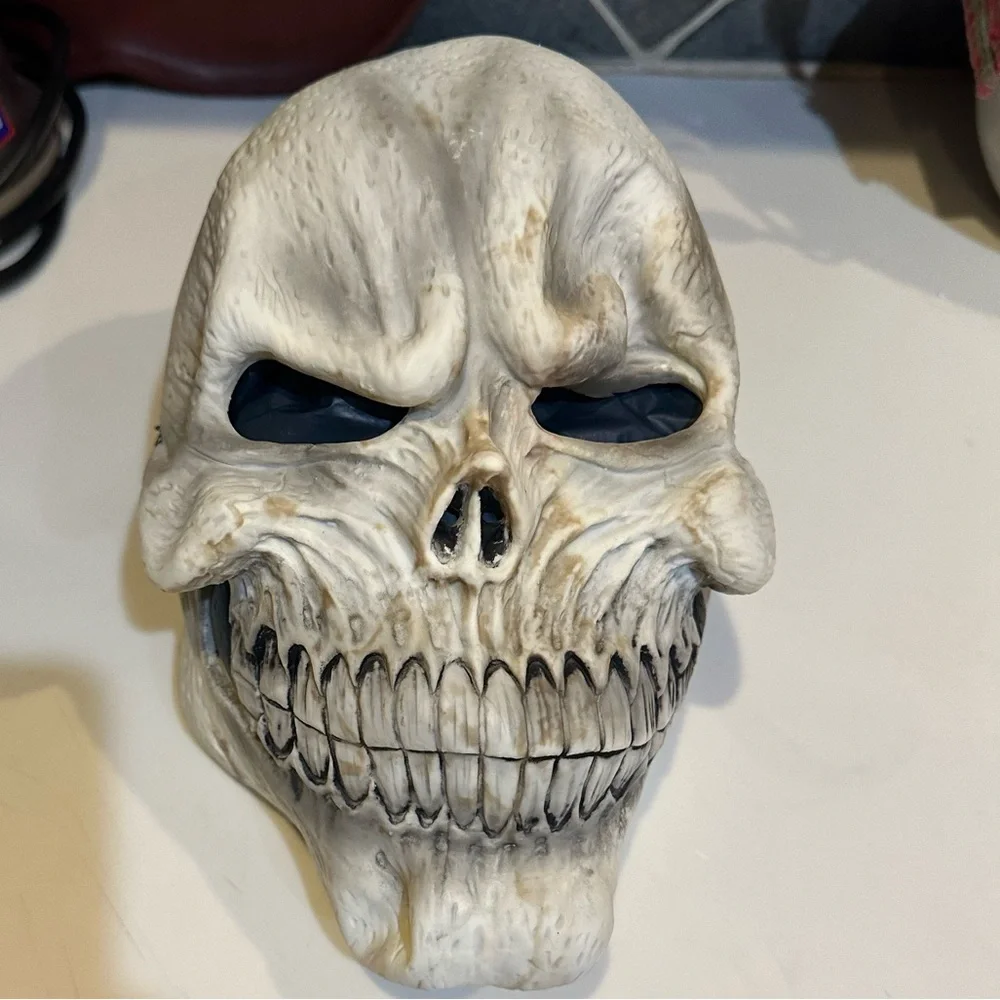 SKELETON ADULT MASK HALLOWEEN COSTUME SCARY SKULL FACE ZOMBIE WALKING DEAD TRICK